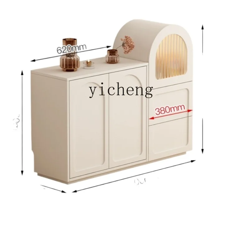 

Xc Cream Style Sideboard Cabinet Large Capacity Wall Side Storage Cabinet New Living Room Corridor Aisle Curio Cabinet 30
