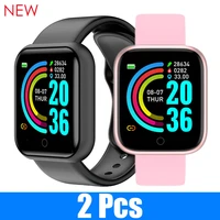 2 pcs new y68 smart watch d20 pro fitness tracker blood pressure monitor heart rate monitor wireless watch for ios and android