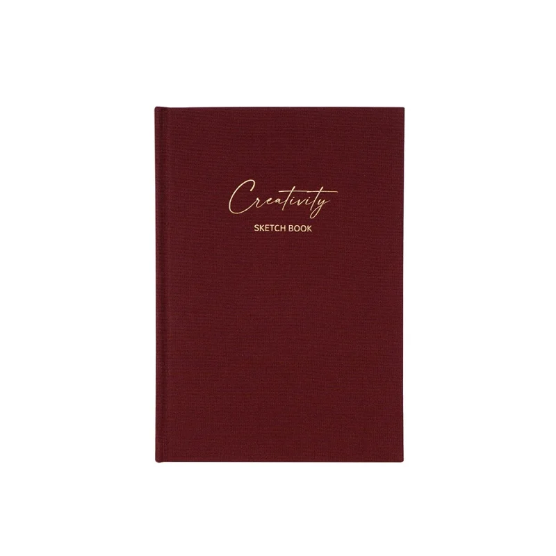 China Notebook Manufacturer Custom A5  Hardcover Linen Fabric Cover Blank Sketch Book With Slip Case