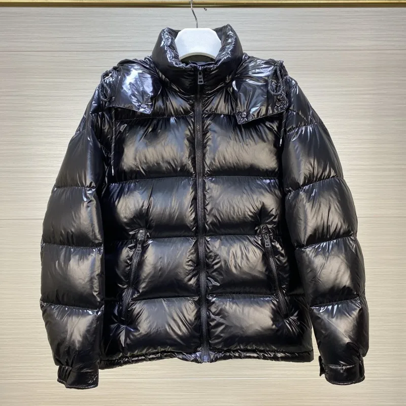 

wintertime Men and women hooded Down jacket Y2K Casual jacket Chest LOGO At the back Pattern design Solid color loose warm coat