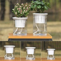 transparent automatic water absorption self watering hydroponic flower pot planter garden supplies planting flower pot fu