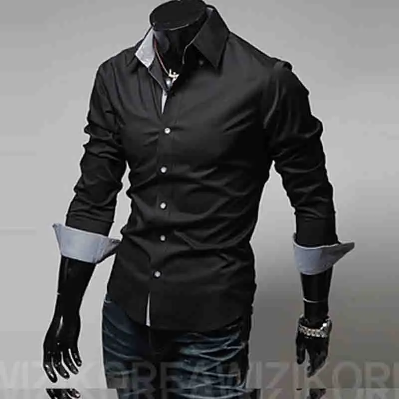 NEW 2022 Fashion Tiny Lattice Pure Color Shirt Men Camisa Social Masculina British Evening Dress Shirts Corleonis Chemise Shirts