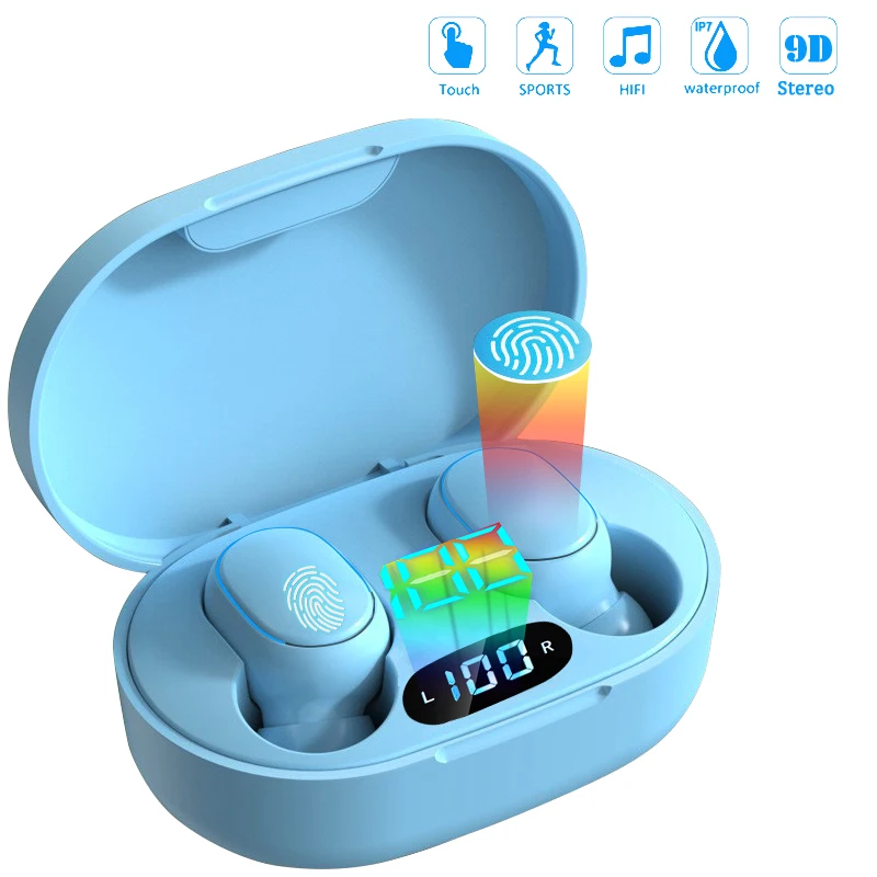

E7S Wireless Headphones 5.0 Bluetooth Earphones HIFI Lossless Sound Headsets Sport Mini TWS Earbuds For Smartphones