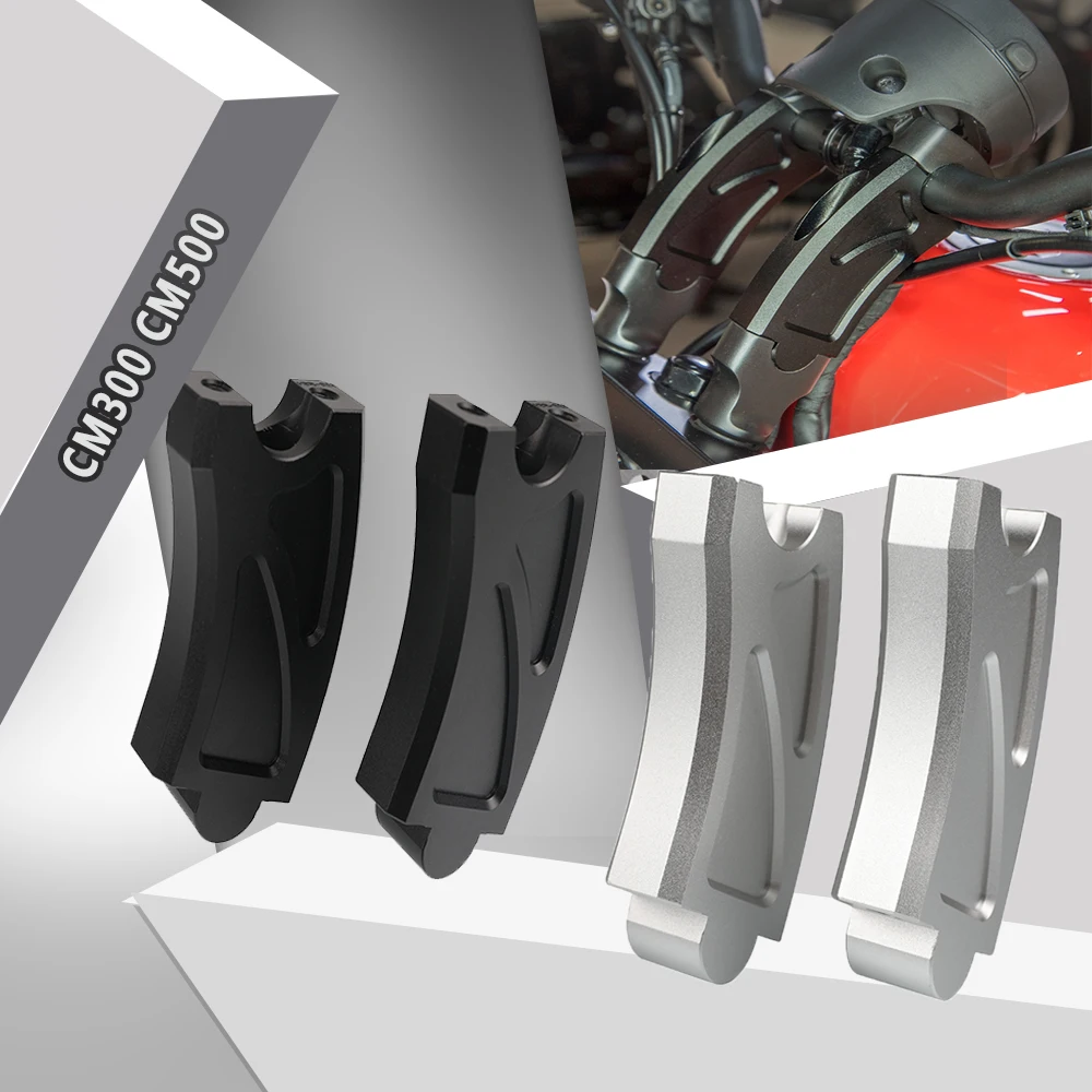 

Black Sliver Motorcycle Accessorios CNC Aluminum Long Head Plus Size Handlebar Riser For Honda CM300 CM500 CM 300 500