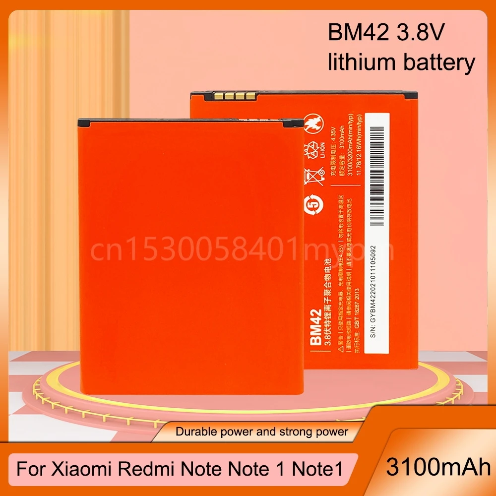 

BM42 3100 мАч аккумуляторная батарея для Xiaomi Redmi Note Hongmi Note BM42 высококачественные сменные батареи для телефона