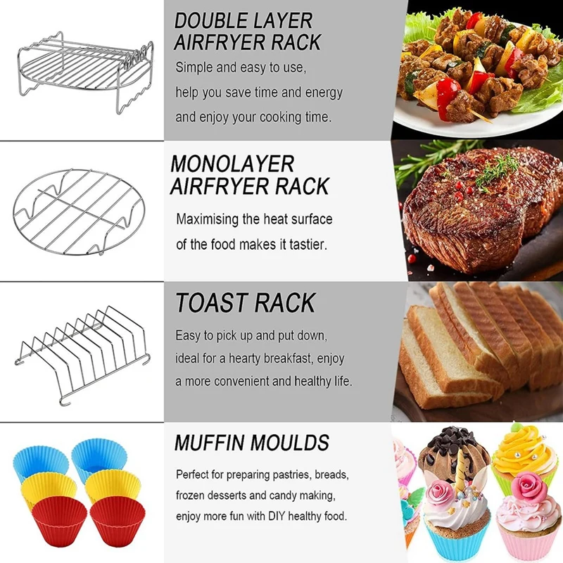 Набор аксессуаров для фритюрницы нержавеющая сталь 8 дюймов фотоаксессуары XXL