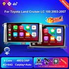 Автомобильный радиоприемник для Toyota Land Cruiser LC 100 2003 2004 2005 2006 2007, автомобильный мультимедийный проигрыватель для Carplay, Android, навигация, GPS, 4G