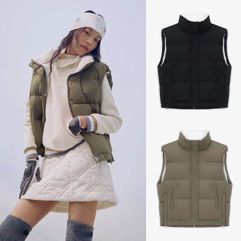 

Autumn and Winter Korean Golf Clothing Women's Casual Solid Color Warm Vest Golf Minimalist Coat Down Coat