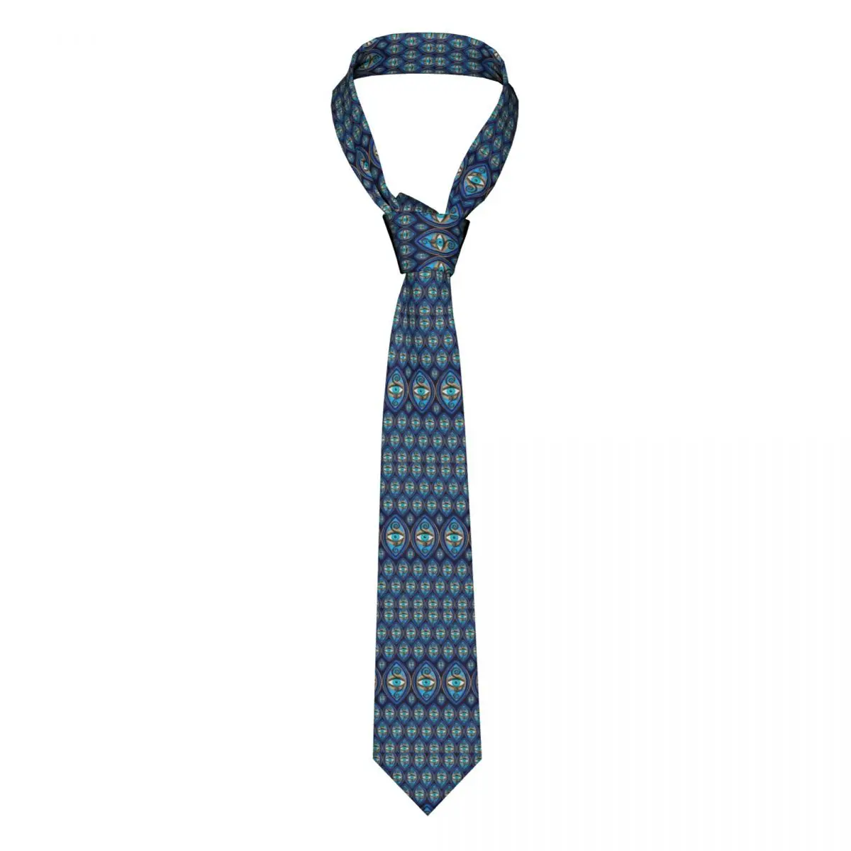 

Evil Eye Amulet Tie Greek Mati Print For Man Design Neck Ties Gift Blouse Party 8CM Cravat