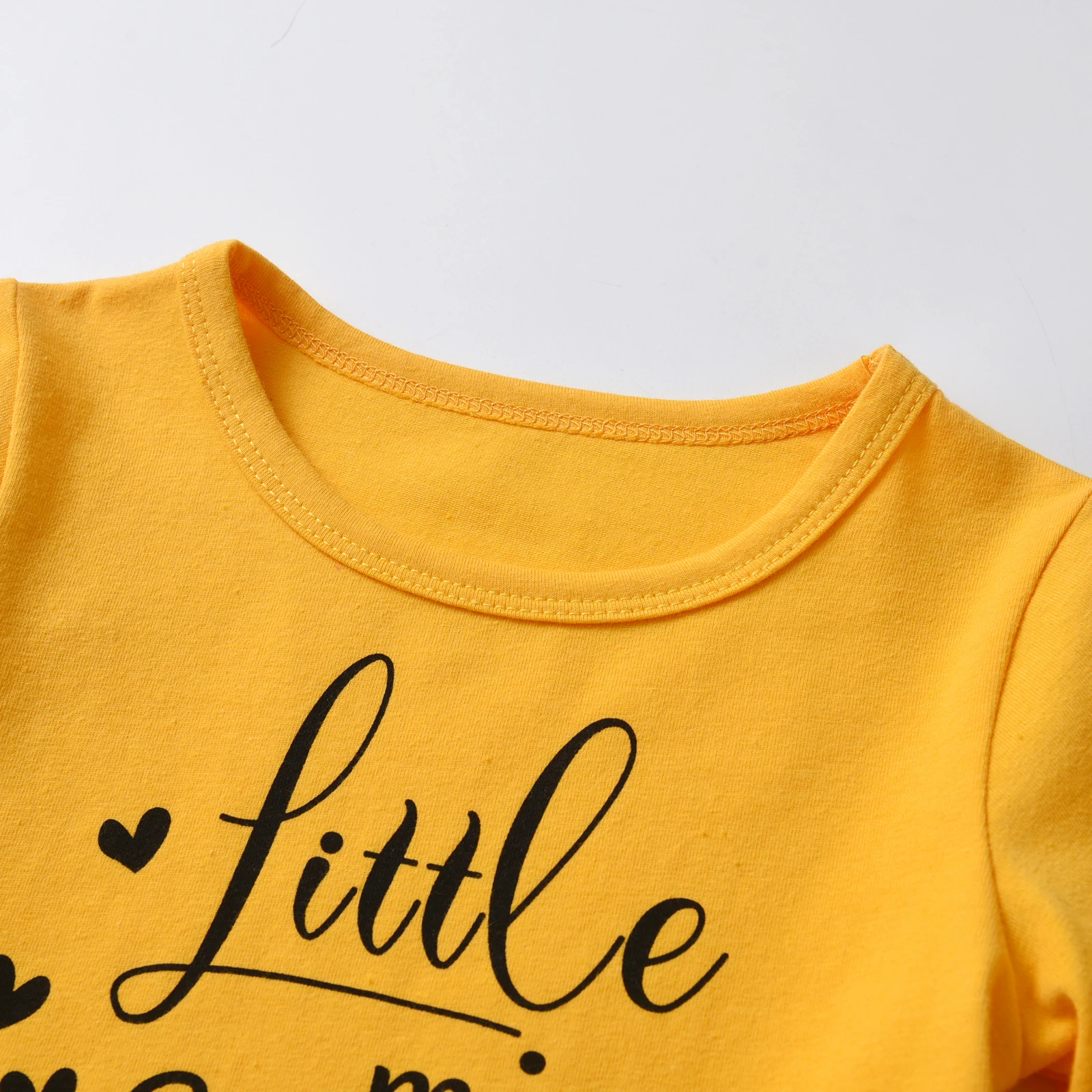 Хлопковый комплект детской одежды для девочек модный весенне-осенний топ с