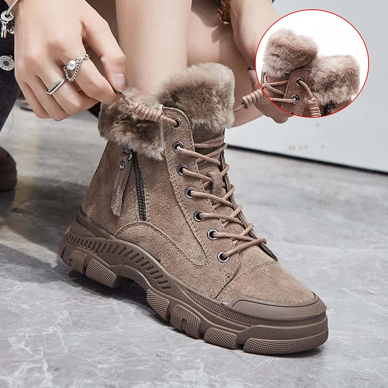 

Designer Snow Boots Women Heels Sports Winter Shoes Woman Booties Chunky Ankle Boot Female Elegant Platform Shoes for Women 2023