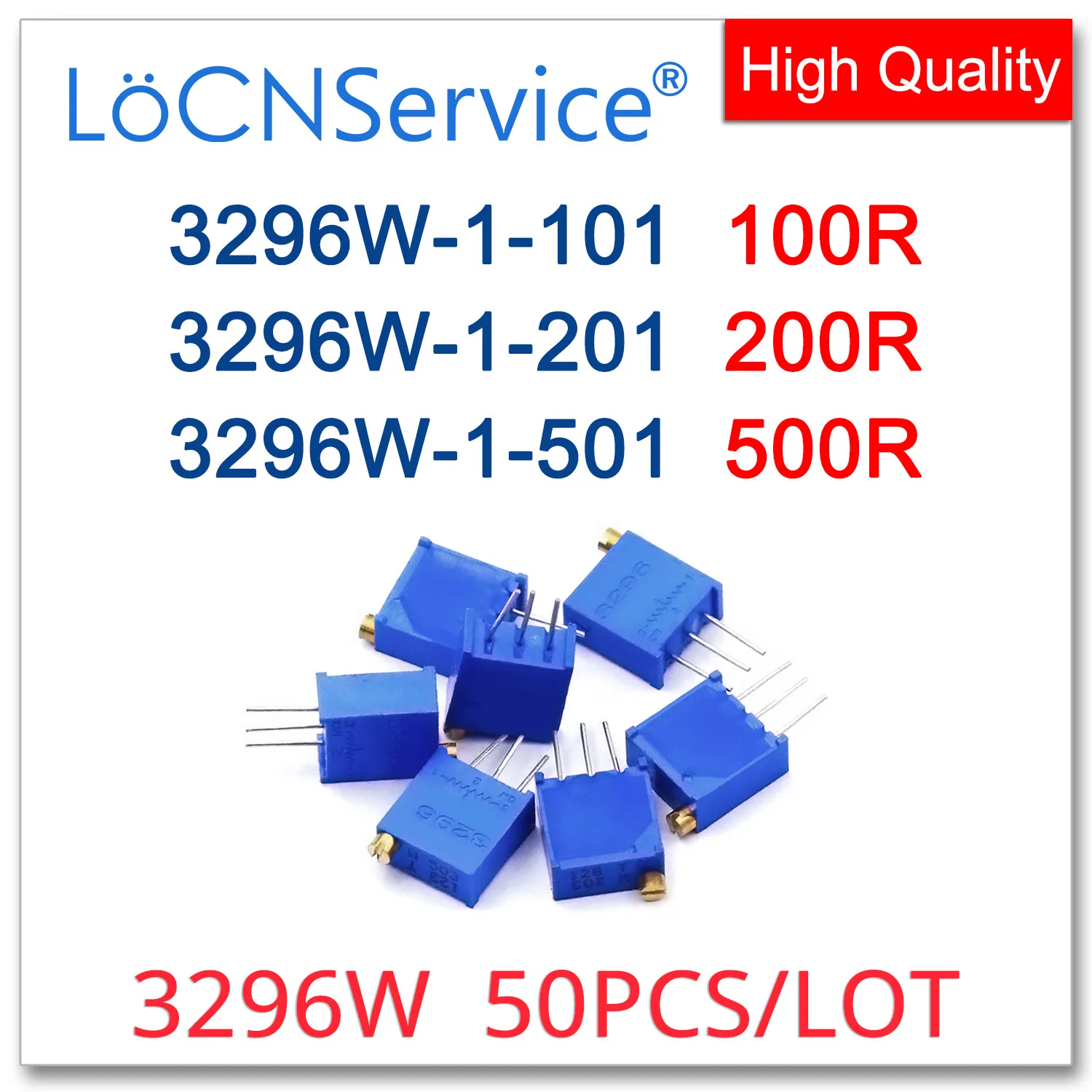 

3296 Вт 50 шт. 100R 200R 500R подстроечный потенциометр, изготовленный в Китае, высокое качество 3296W-1-101 3296W-1-201 3296W-1-501 101 201 501