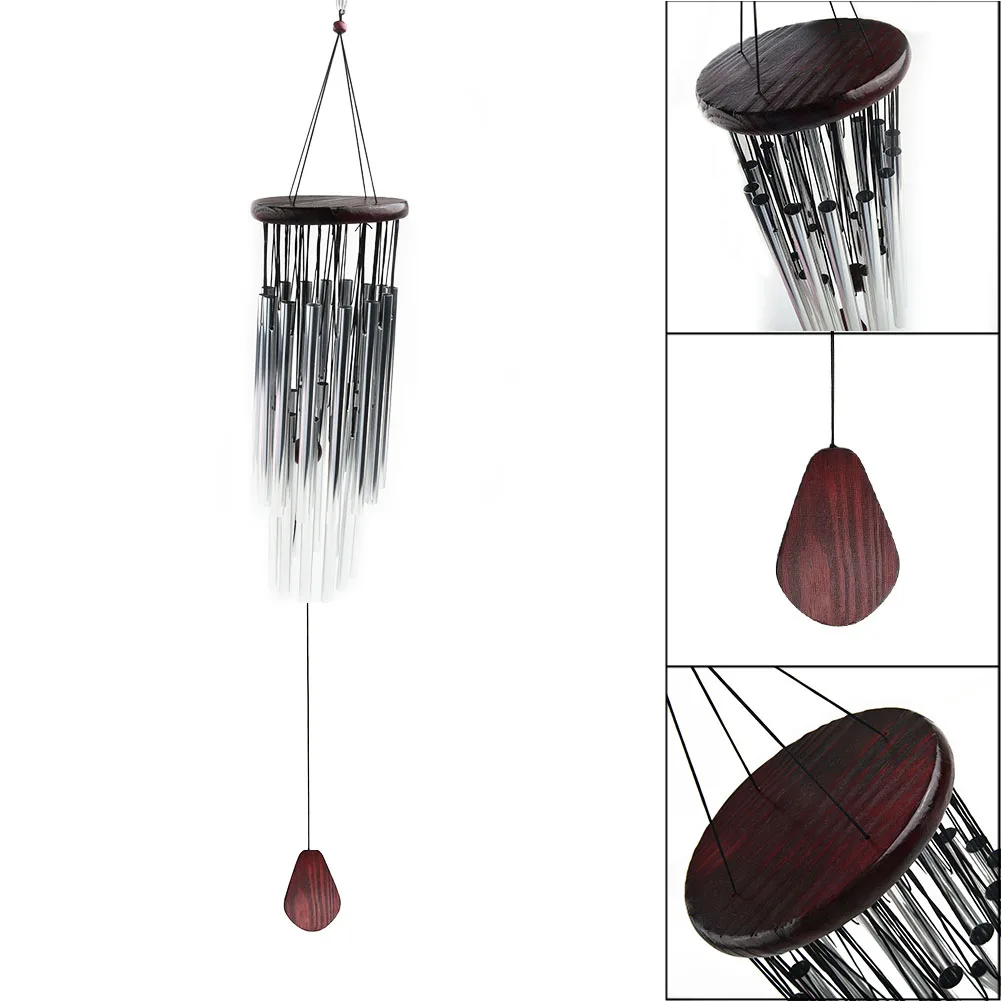 

Aluminum& wood Wind Chimes Garden Livingroom Adornment Mascot Home 27xTubes Bells Yard Decoration Hanging Ornament