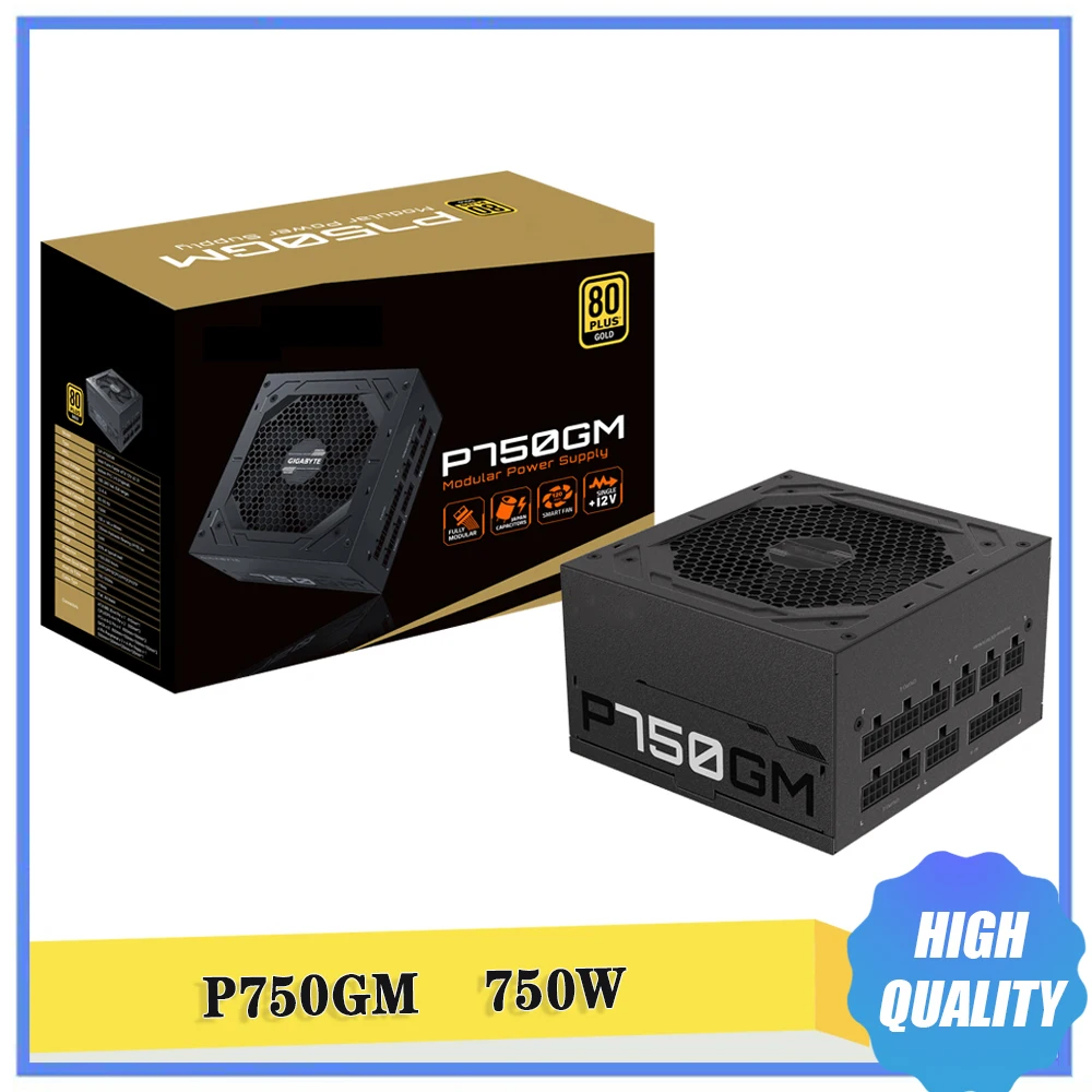 

GP-P750GM P750GM 750W For Gigabyte 80PLUS Gold ATX 12V Power Supply High Quality Fast Ship