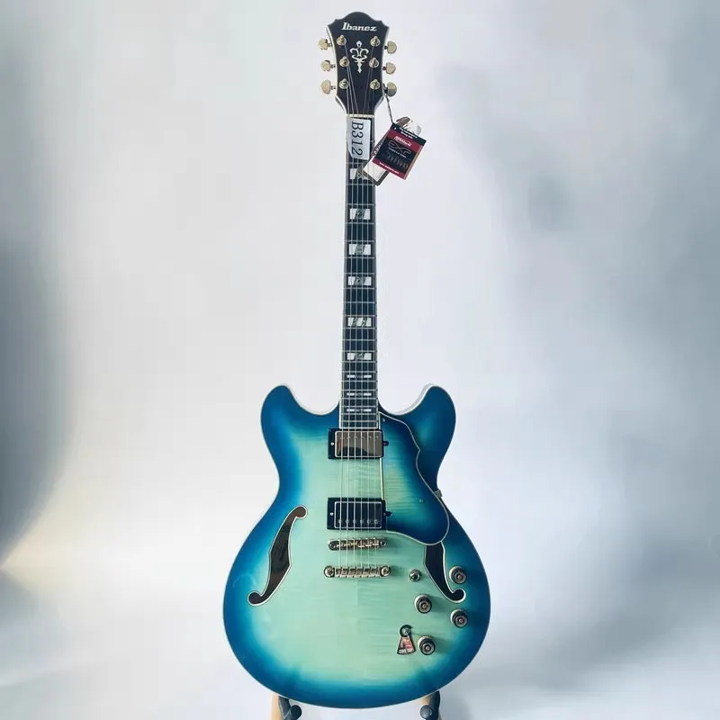 Подлинная и оригинальная IBANEZ AS153 полупустотелый корпус джазовая гитара с синим