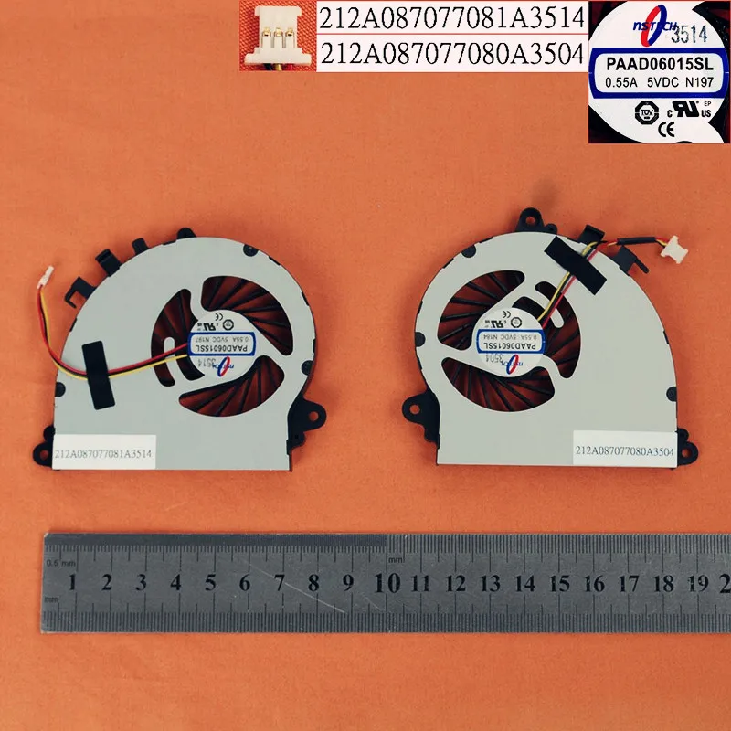 Новый охлаждающий вентилятор для ноутбука MSI GS70 GS72 (пара вентиляторов, оригинал) PN:PAAD06015SL 212A087077081A3514 212A087077080A3504 212A087077