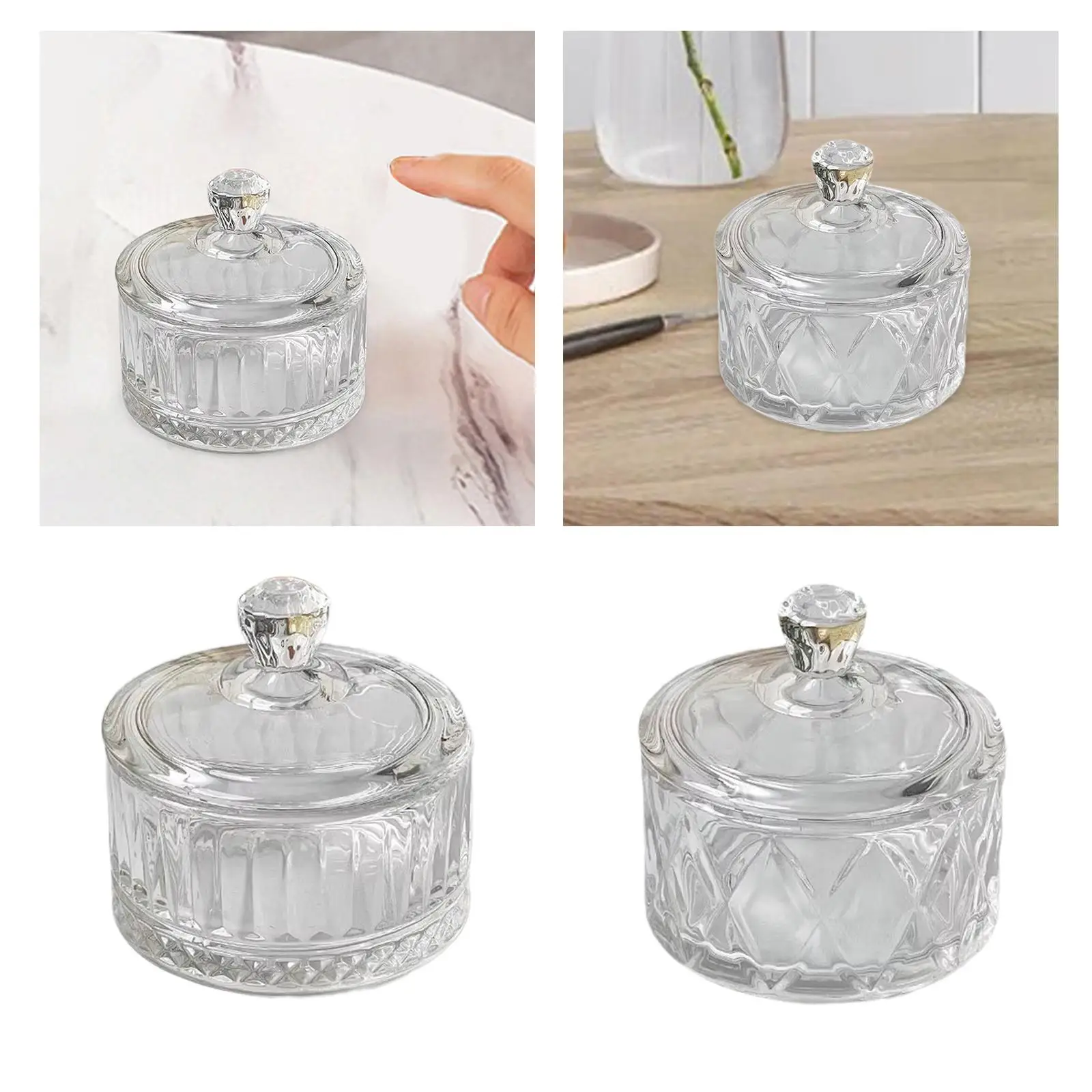 Candy Sweet Jar Vanity Jewelry Box Storage Sugar Bowl Clear Dish for Kitchen Wedding Birthday Restaurant Dining Table