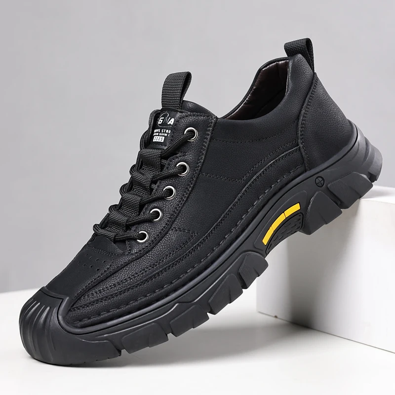 Брендовые мужские кожаные кроссовки Уличная Повседневная рабочая обувь