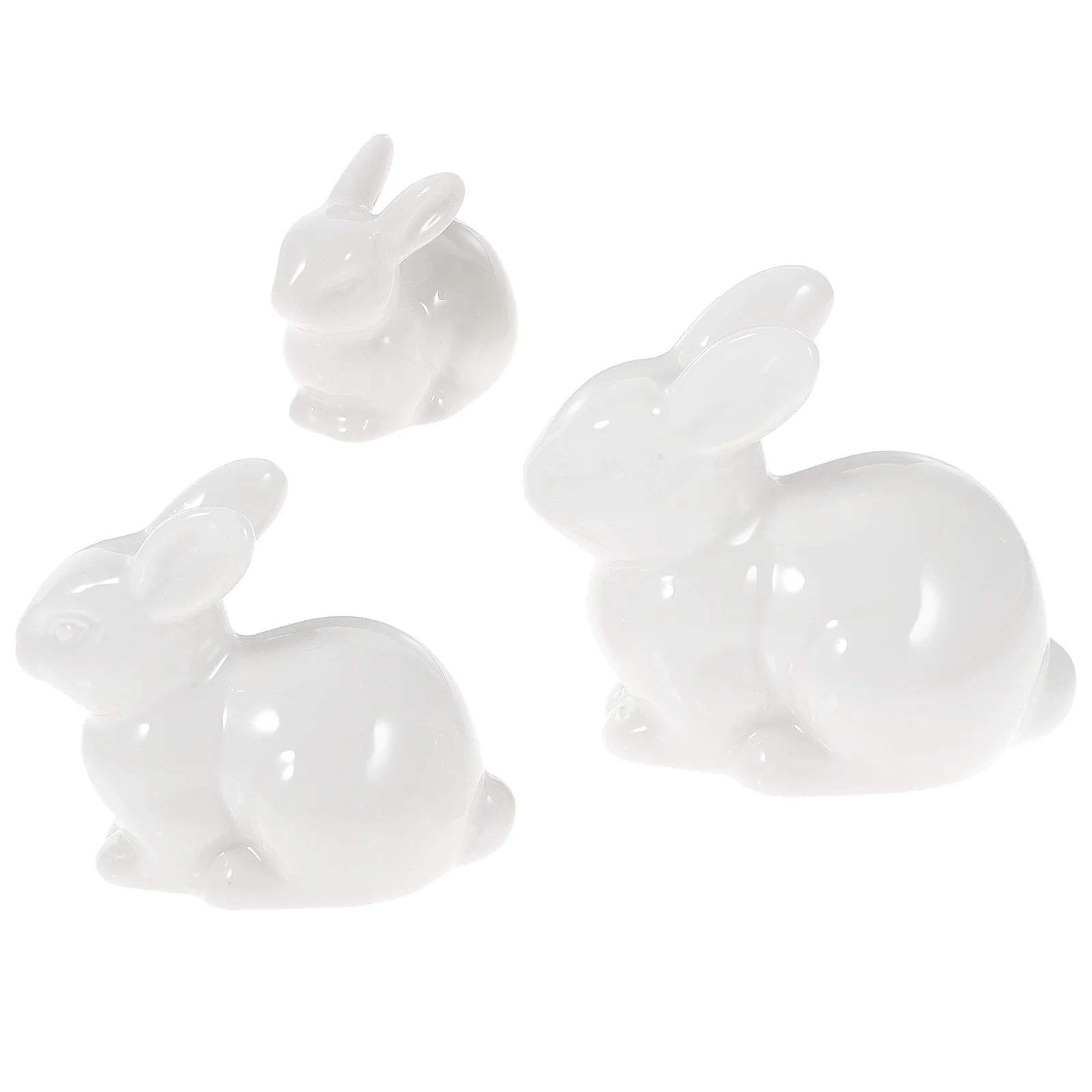 

3pcs Miniature Rabbits Figure Micro Tiny Bunny Ornament Miniature Terrarium Ornament