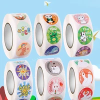 25mm 500pcs cute animal round sticker encouraging inspirational sticker reward sticker childrens sticker pasting tool