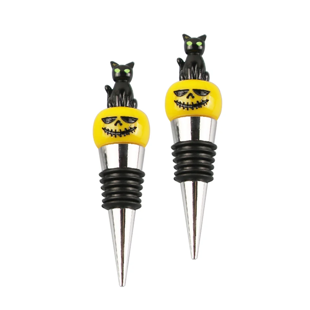 

Stopper Bottle Saver Stoppersplug Cat Champagne Pumpkin Metal Vacuum Cork Beverage Decorative Reusablejack Lantern Sealer