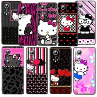 hello kitty girl cartton for honor 60 50 30 20 20s 10x lite pro plus 5g magic3 play5 5t tpu soft silicone black phone case cover