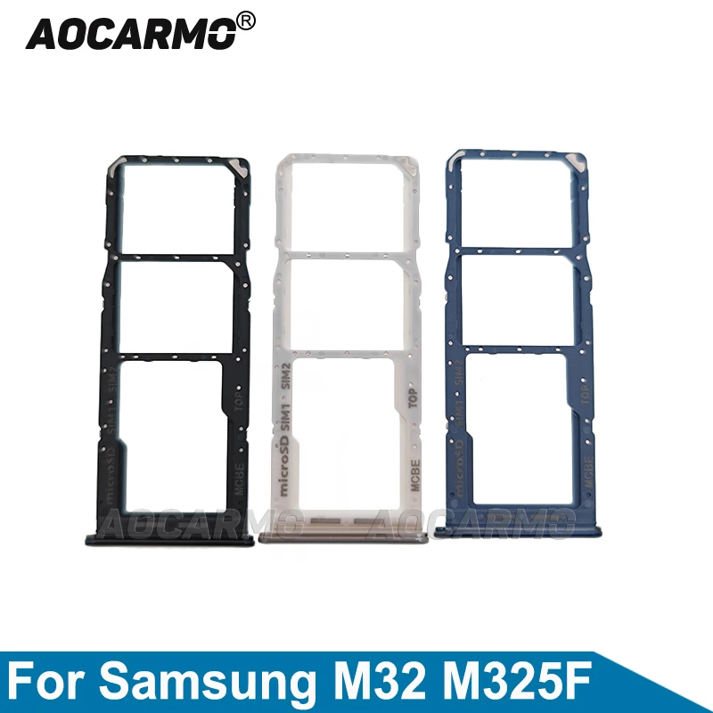 

Aocarmo лоток для Sim-карты Nano Micro SD слот Держатель для Samsung Galaxy M32 SM-M325F M30S Запасная часть