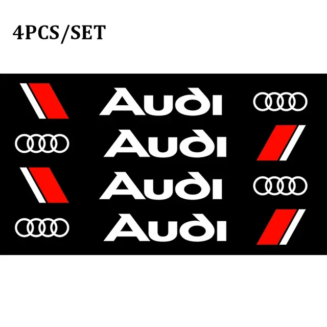 4 шт. наклейки с логотипом автомобиля, наклейки на дверную ручку, корпус, зеркало заднего вида, наклейки для Audi A4 B6 B8 B7 A6 C5 C6 C7 A3 A5 Q3 Q5 Q7