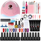 Набор для маникюра LNWPYH со светодиодной лампой, полигелями, 20000 ОБмин, машинка для маникюра, набор гелей для наращивания ногтей 146 цветов