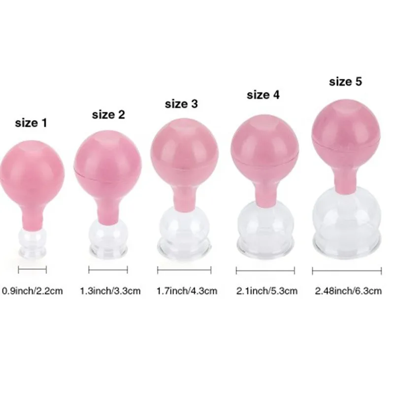 

5 pcs/set Cupping device Glass vacuum cupping device Manual cupping glass Cupping moxibustion PVC rubber cupping ball