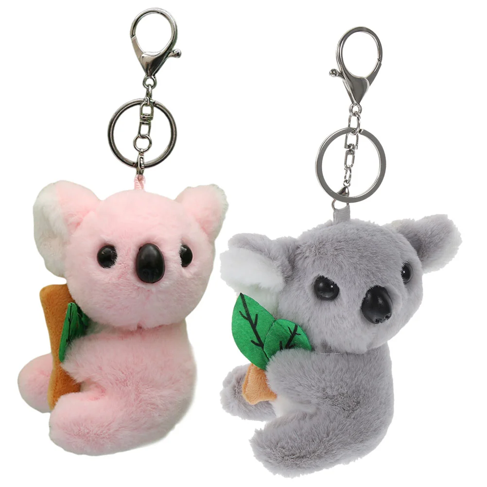 

2 Pcs Key Holder Backpack Keychains Kids Party Favors Animal Koala Women Plush Pendant Child