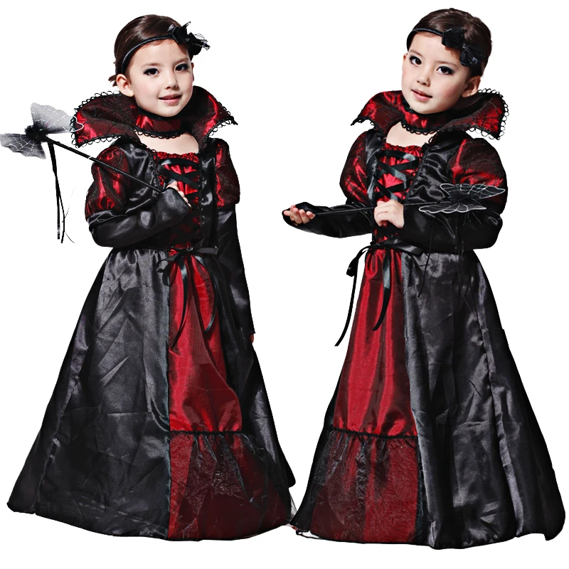 

Костюмы на Хэллоуин в готическом стиле, Vampiress для костюмированной вечеринки, костюм вампира; Нарядное платье для девочек коллекция Хэллоуин...