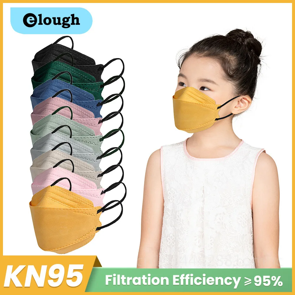 

KN95 Kids Masks Children FFP2 Mascarillas FPP2 Niños Korean FFP2MASK Morandi Black Masque Enfant 4 Layers Protective Face Mask