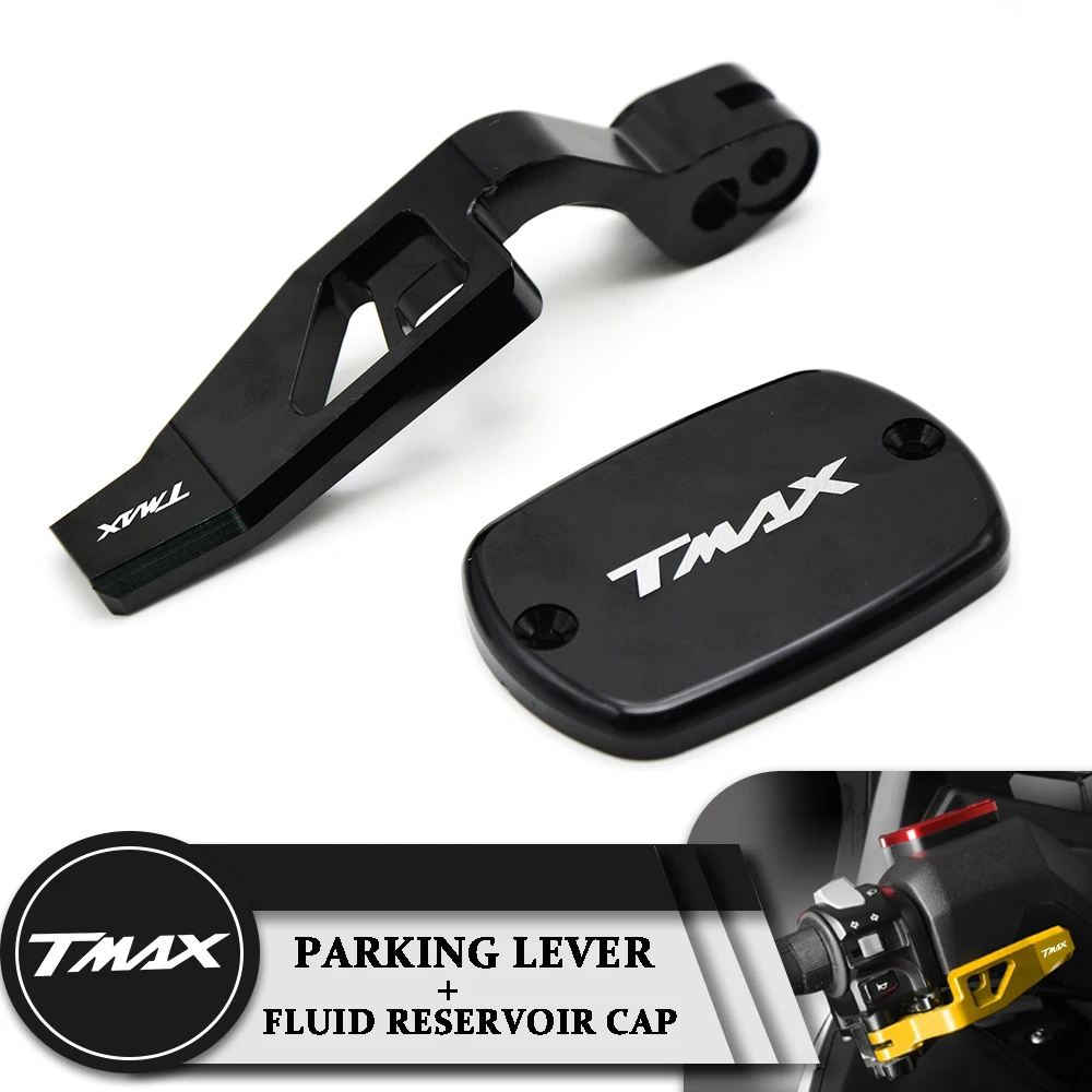 

CNC Accessories Motorcycle Parking Hand Brake Lever and Fluid Reservoir Cover Cap For Yamaha TMAX500 TMAX530 T-MAX TMAX 500 530