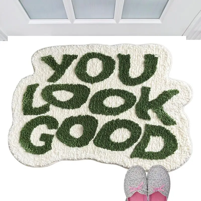 

You Look Good Bath Mat 24.4*31.5in Small Cool Rug Non Slip Microfiber Washable Absorbent Shower Rug Funny Tufted Microfiber Bath