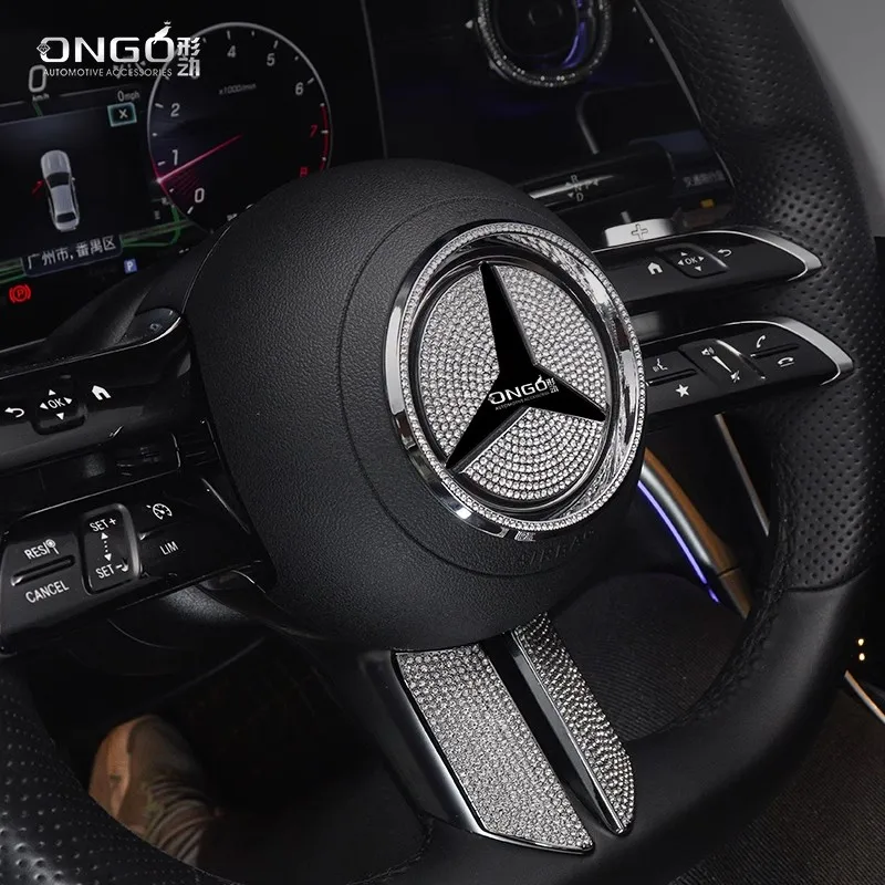 ONGO подходит для Mercedes-Benz EQE SUV интерьерное рулевое колесо логотип Кристалл