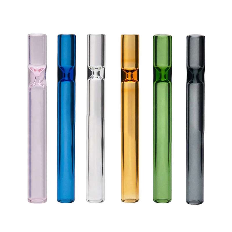 

Multicolor Clear Glass Tube Drinking Straws Reusable Glass Tube with Protective Sleeve Water Drinking Straw
