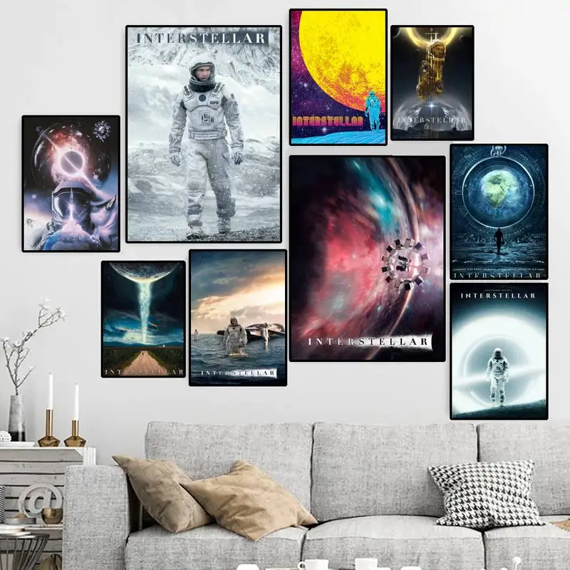 

Classic Movie Interstellar Nolan McConaughey Retro POSTER Canvas HD Print Personalized Wall Art Custom Painting