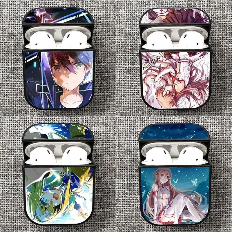 

Оригинальная Беспроводная Bluetooth-гарнитура для Airpods 2, защитный чехол с анимацией, Swood Art Online, Kirigaya Kazuto Yuuki Asuna