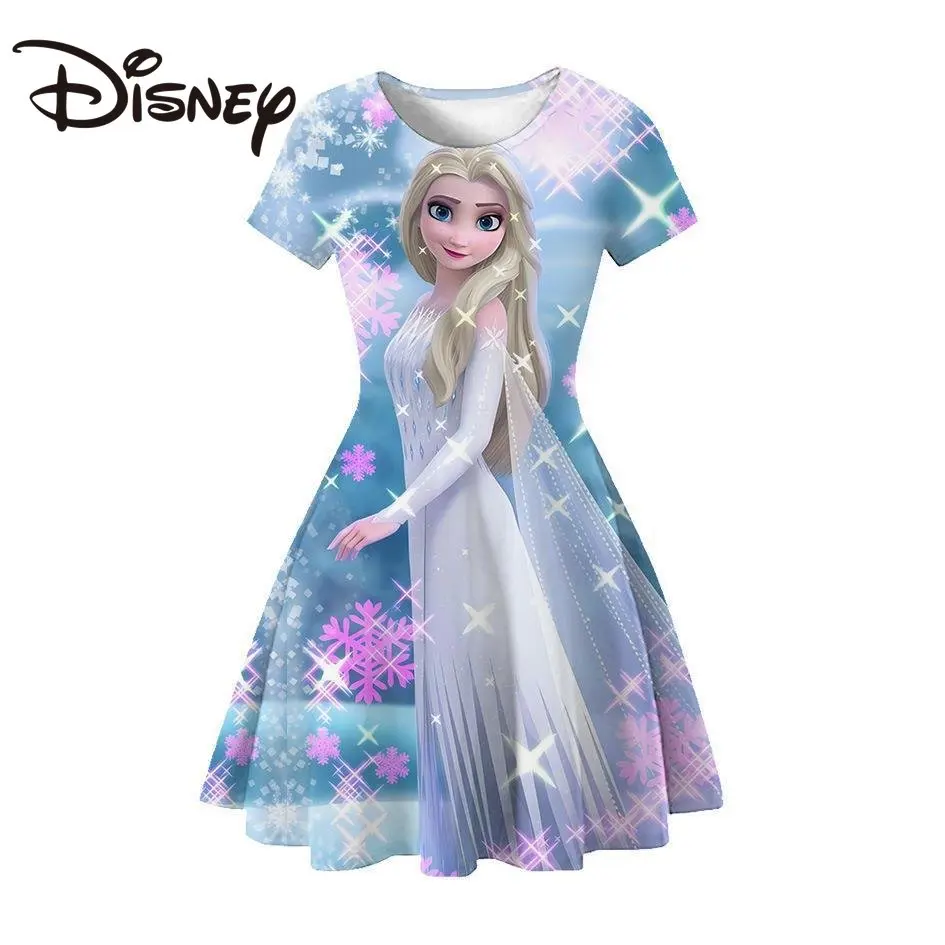 

Детское летнее платье с коротким рукавом и круглым вырезом