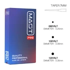 Мачты Pro 20 штук 081012 7 мм 1RLT TaperSterilized татуировки картридж иглы питания Перманентный макияж круглый вкладыш 0,350,300,25 мм