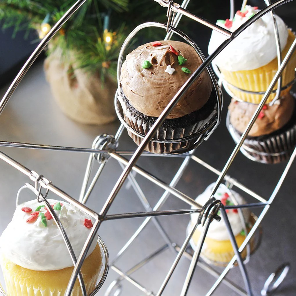 

Cupcakes Display Stand Wheel Cakes Holder Dessert Serving Tray Wedding Party Furnishing Accessories