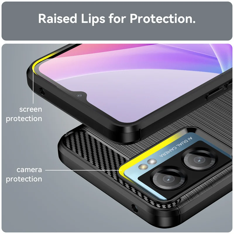 For OPPO A77 4G Case For OPPO A77 Cover Capa Shell Carbon Fiber Soft Silicone Phone Bumper For OPPO A77