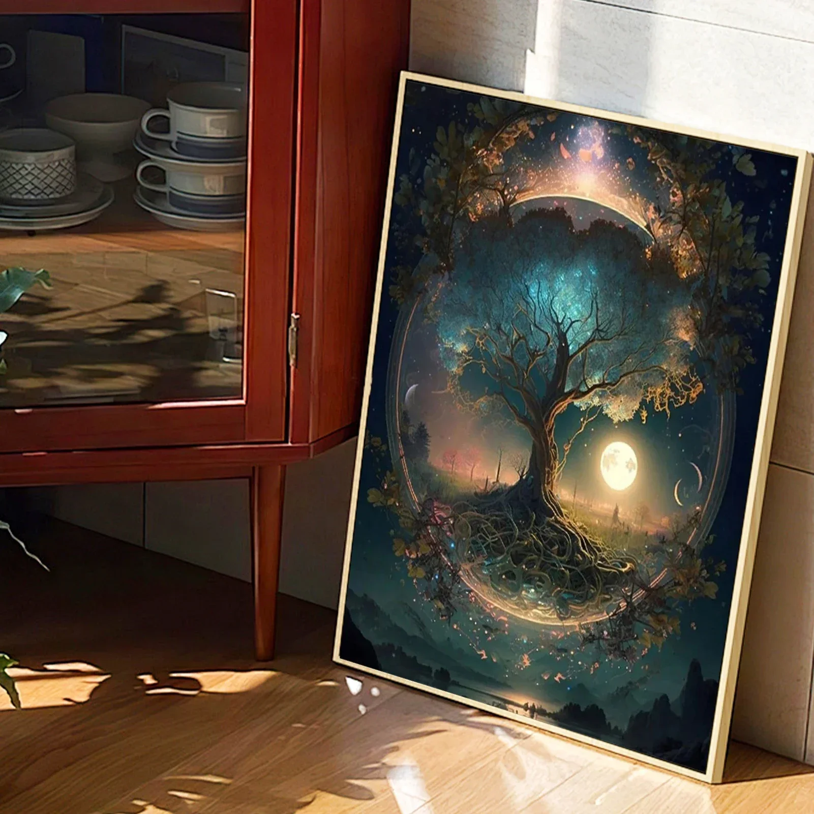 126758 Набор красок по номерам сделай сам для взрослых — дерево акриловая цифровая