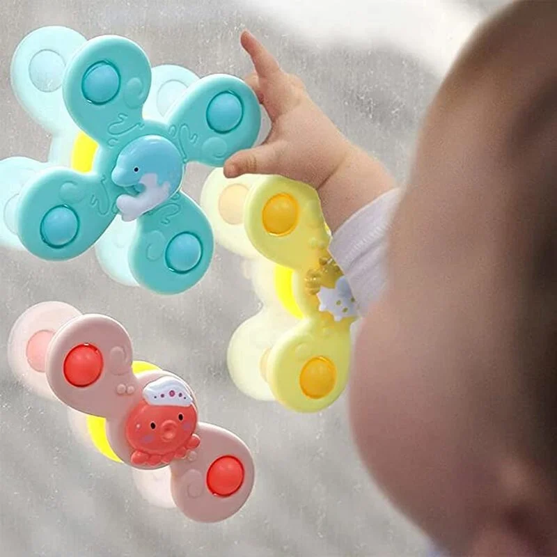 Bath Suction Spinner Top Toys Baby Kids Sucker Cup Spinning Toy for Kids Bath Early Learner Time Children Bathing Toys Gift