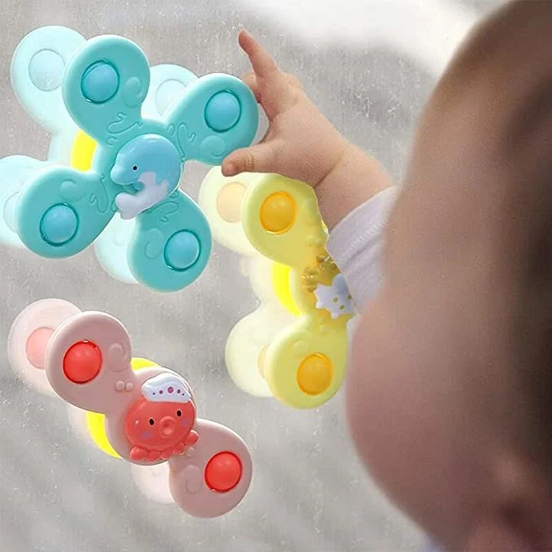 

Bath Suction Spinner Top Toys Baby Kids Sucker Cup Spinning Toy for Kids Bath Early Learner Time Children Bathing Toys Gift
