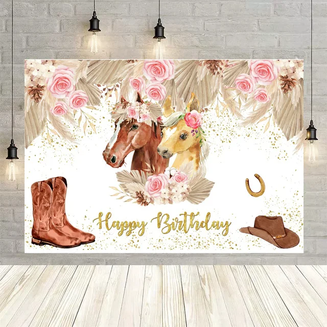 Тема лошади одноразовая посуда бумажные тарелки для вечеринки Cup воздушные шары