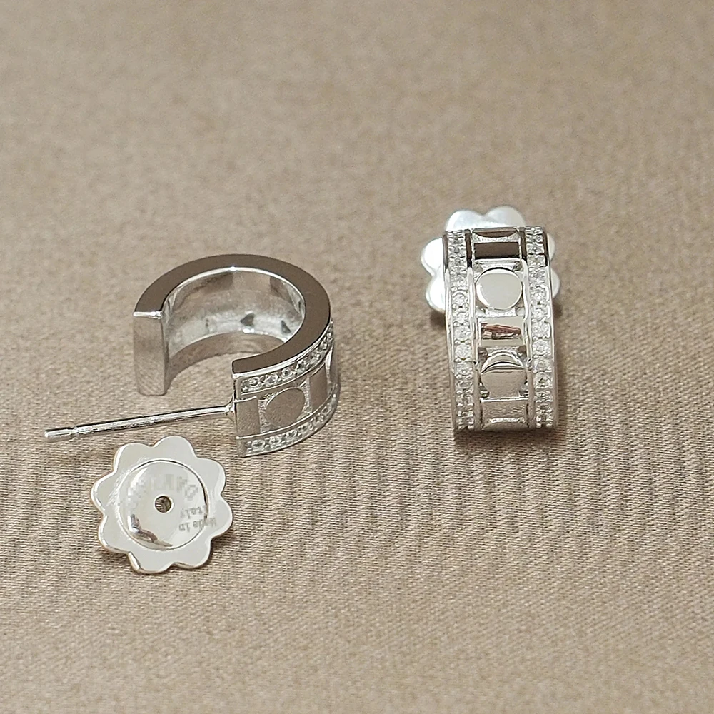 Фото Серьги-кольца Moonmory Luxury Pave CZ и кольцо Époque Reel Ring для женщин Belle Era, подарок на День матери, геометрические украшения, серебро, розовое золото №5