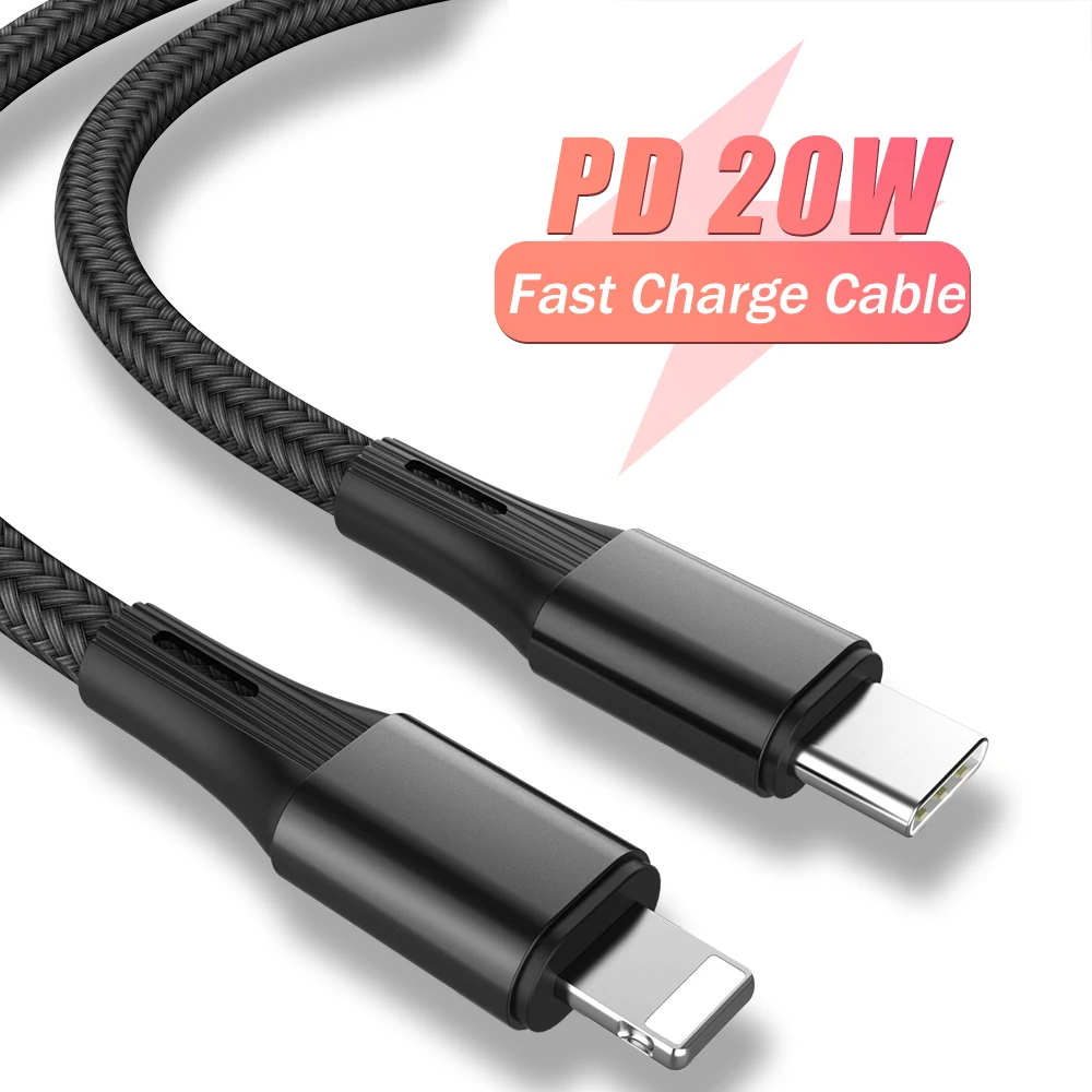 

PD20W USB C Data Cable For iPhone 12 Mini 11 Pro Max Xs XR PD 20W Fast Charging Cord Quick USB Type-C Data Cable For Macbook Pro