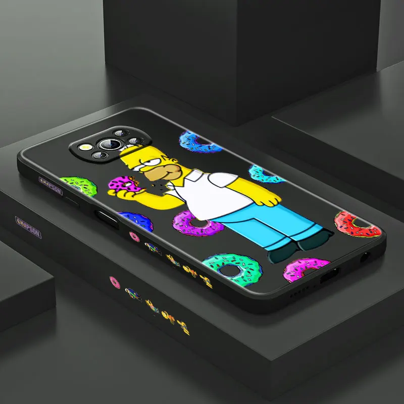 

The Cartoon Simpsons Cute For Xiaomi POCO X3 NFC F3 GT M3 M2 Pro C3 X2 Mix4 11 Ultra Silicone Liquid Left Phone Case Coque Capa